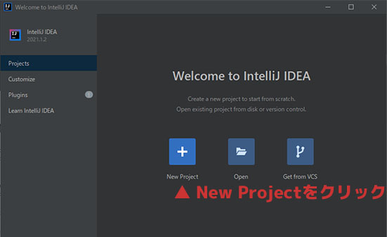 IntelliJ IDEA起動画面